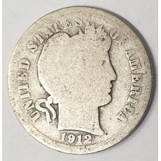 UNITED STATES OF AMERICA 1912P . ONE 1 DIME COIN . LOT OF LUSTRE